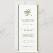 Invitación a la boda verde tropical de palmeras ge