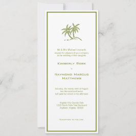 Invitación a la boda verde tropical de palmeras ge