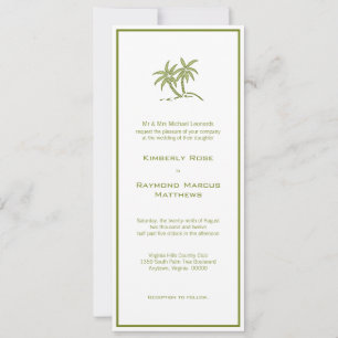 Invitación a la boda verde tropical de palmeras ge