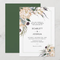 Invitación a la boda verde y blanca de Esmeralda
