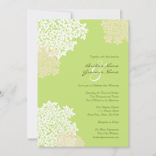 Invitación a la boda verde y blanca de la reina An (Anverso)