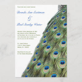 Invitación a la boda vertical Peacock
