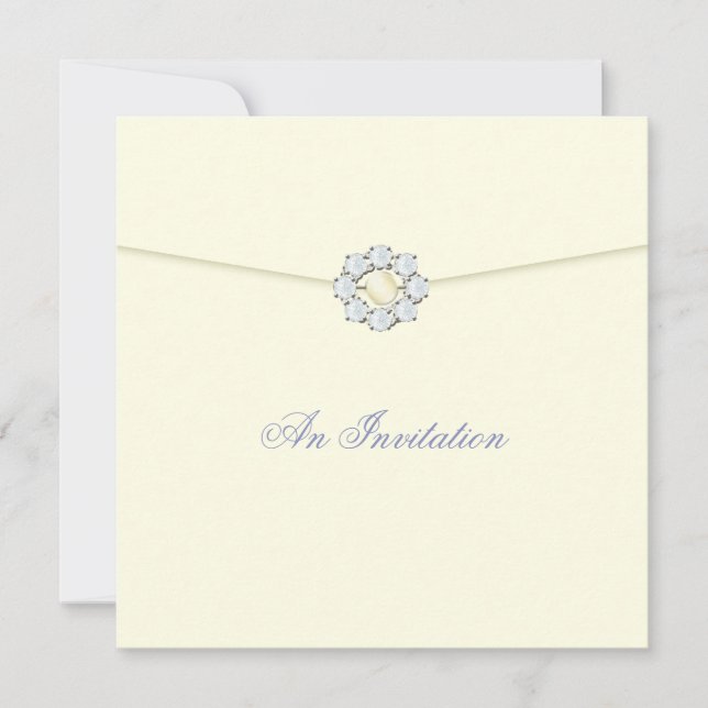 Invitación a la boda vespertina Perla y Diamante (Anverso)