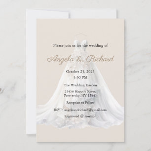 Invitación a la boda, vestido Boda