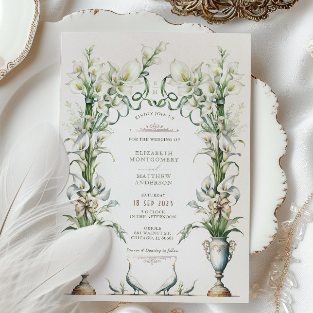 Invitación a la boda victoriana Calla Lily Eleganc (Subido por el creador)