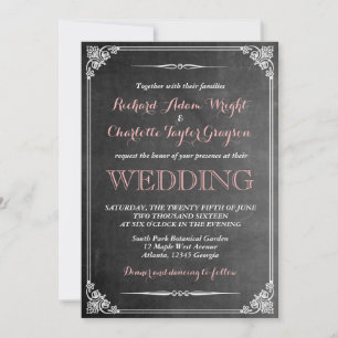 Invitación a la boda victoriana de Chalkboard