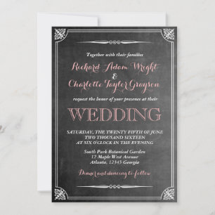 Invitación a la boda victoriana de Chalkboard
