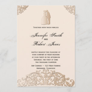 Invitación a la boda victoriana de filigranos de o