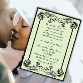 Invitación a la boda victoriana de Sage Green