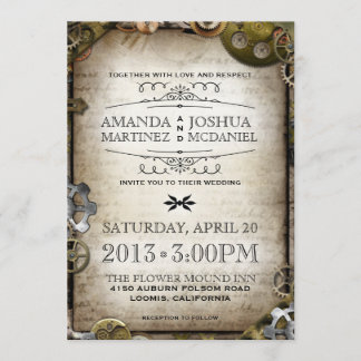 Invitación a la boda victoriana de vintage de Stea