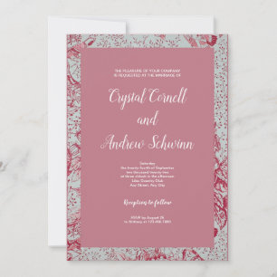 Invitación a la boda victoriana rosada