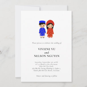 Invitación a la boda vietnamita de todo en uno