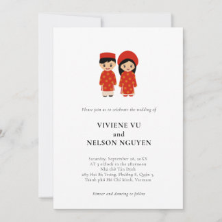 Invitación a la boda vietnamita RED