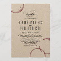 Invitación a la Boda Vineyard de Winery Stains