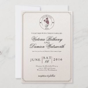 Invitación a la Boda Vineyard Moderna