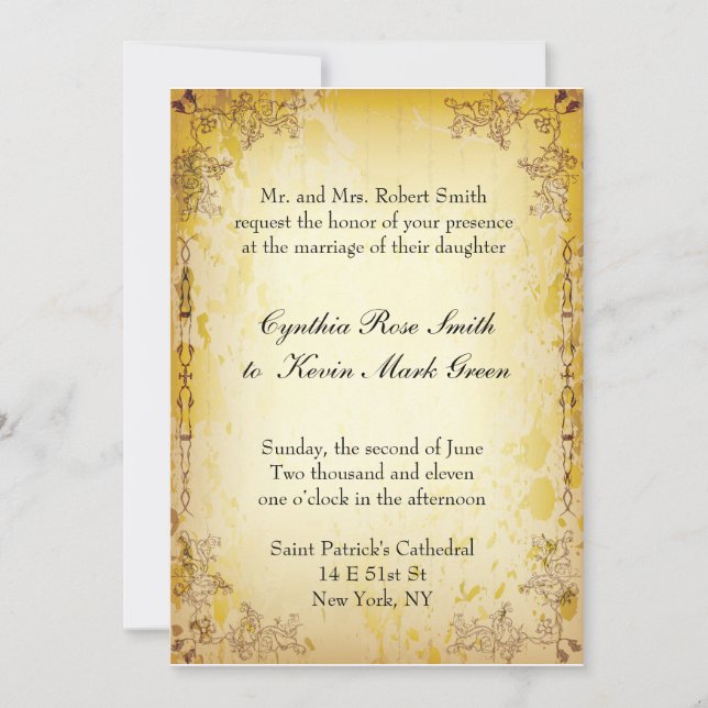 Invitación a la boda vintage (Anverso)