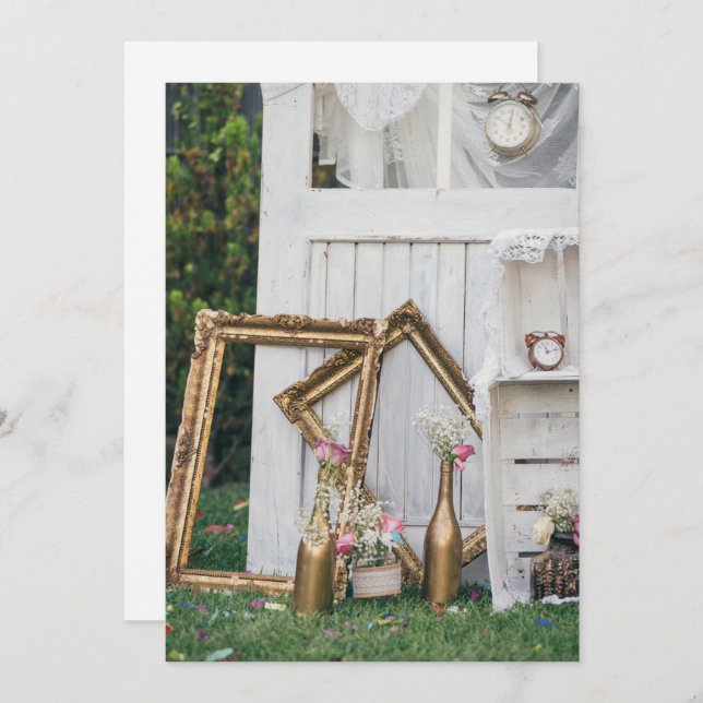 Invitación a la boda vintage (Anverso / Reverso)