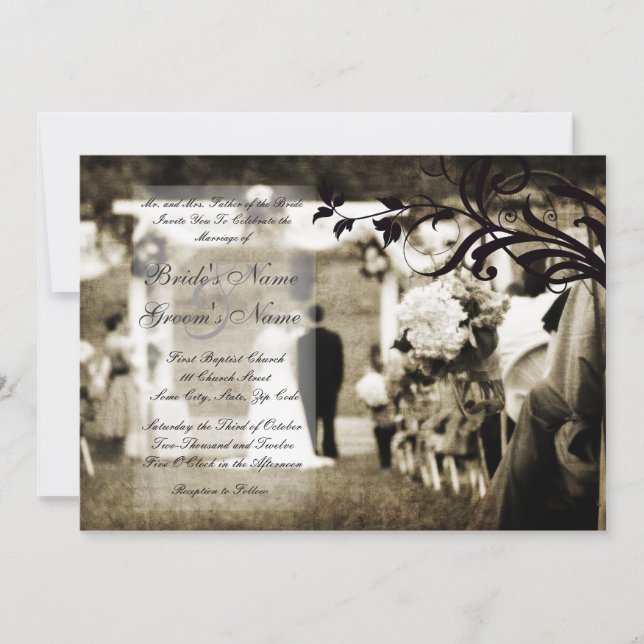 Invitación a la boda vintage (Anverso)