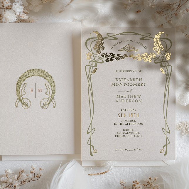 Invitación a la boda Vintage Art Nouveau Minimalis (Subido por el creador)