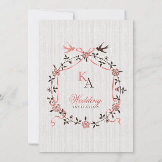 Invitación a la Boda Vintage Cherry Blossom