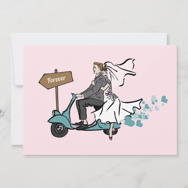 Invitación a la boda vintage de 1950 (Anverso)