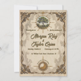 Invitación a la Boda Vintage de Árbol Antiguo