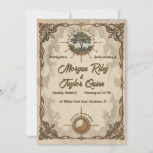Invitación a la Boda Vintage de Árbol Antiguo