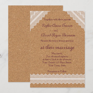 Invitación a la Boda Vintage de Corcho de Vino