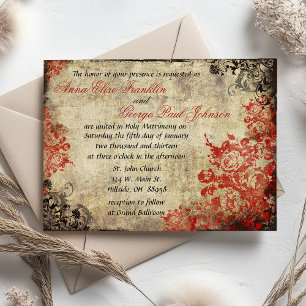 Invitación a la boda vintage de Roses Rojos