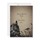 Invitación a la boda vintage en casa gótica