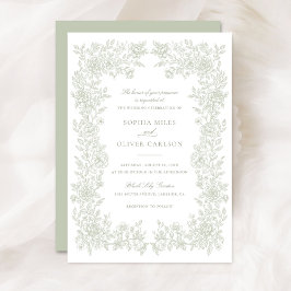Invitación a la Boda Vintage Floral Elegante