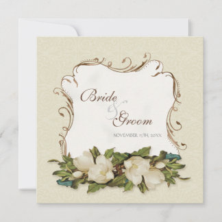 Invitación a la boda Vintage Magnolia Swirls Damas