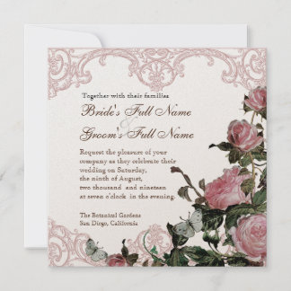 Invitación a la boda - Vintage Rosa de Trellis
