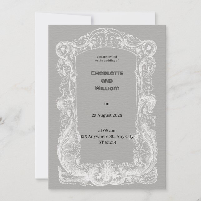 Invitación a la boda vintage y elegante (Anverso)