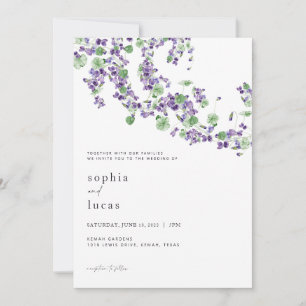 Invitación a la boda violeta Invitación a la parej