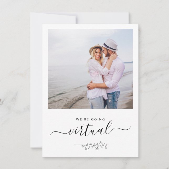 Invitación a la boda virtual de fotos Minimalistas (Anverso)