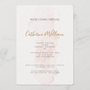 Invitación a la boda virtual mínima de rubefacción