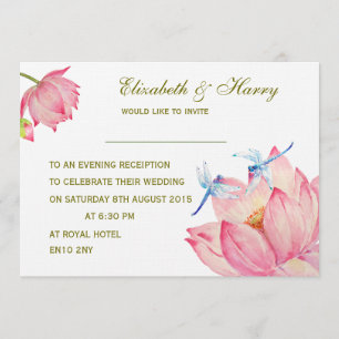 Invitación a la boda Vuelos rosados Lotus y Blue D