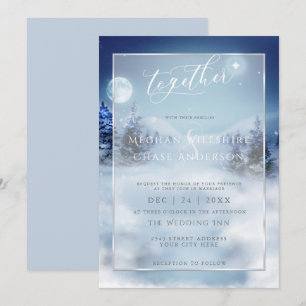 Invitación a la boda   Watercolor Winter Wonderlan