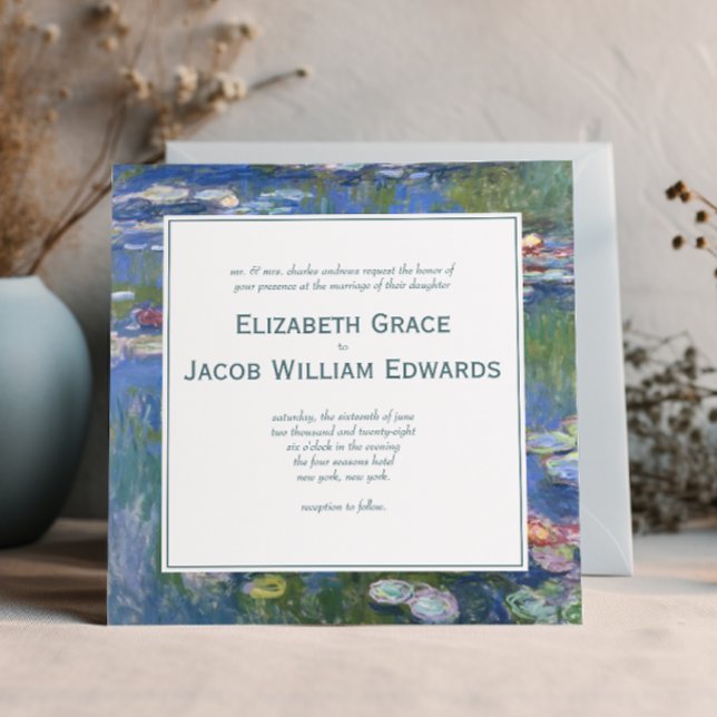 Invitación a la boda // Waterlilies de Monet (Subido por el creador)