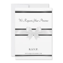 Invitación a la boda White Bow y Black Classic II