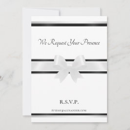 Invitación a la boda White Bow y Black Classic II