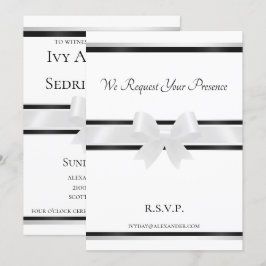 Invitación a la boda White Bow y Black Classic II