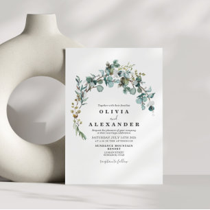 Invitación a la boda Wreath de Greenery