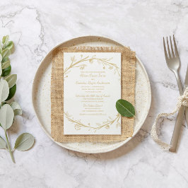 Invitación a la boda Wreath de Oro de las Familias