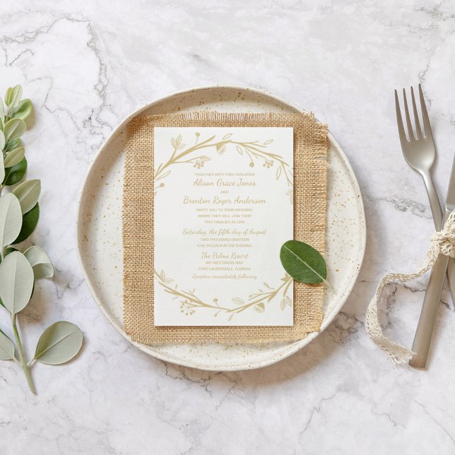 Invitación a la boda Wreath de Oro de las Familias (Subido por el creador)