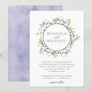 Invitación a la boda Wreath Wreath Wisteria de col