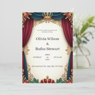 Invitación a la boda y decoración de la carta real