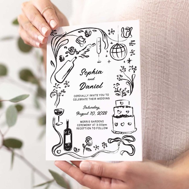 Invitación a la boda y el negro caprichoso dibujad (Subido por el creador)