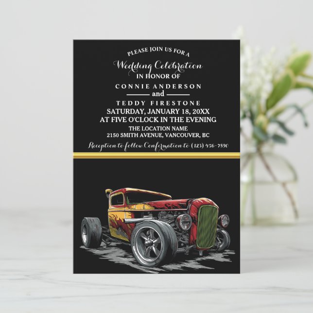 Invitación a la boda y racha caliente (Anverso de pie)